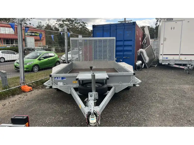 2.7 tonne mini excavator secured on a beavertail trailer