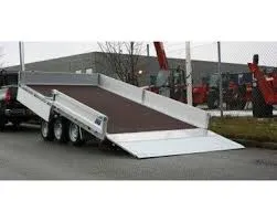 Small plant trailer with ramps lowered